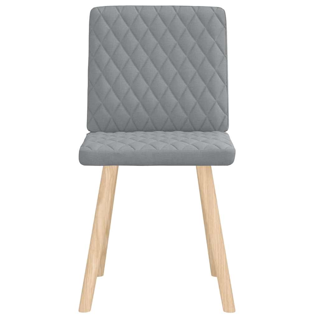 Cadeiras de jantar 2 pcs tecido cinzento-claro