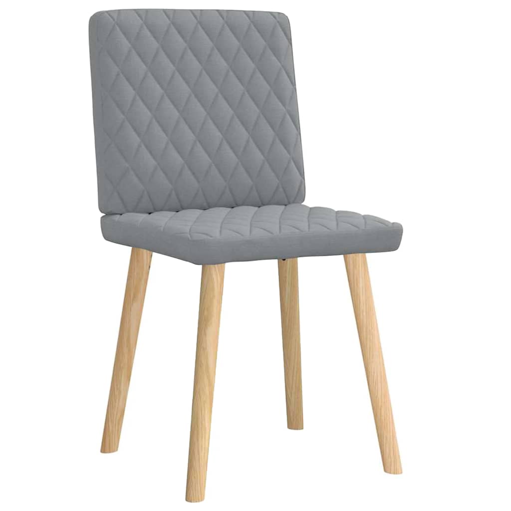Cadeiras de jantar 2 pcs tecido cinzento-claro