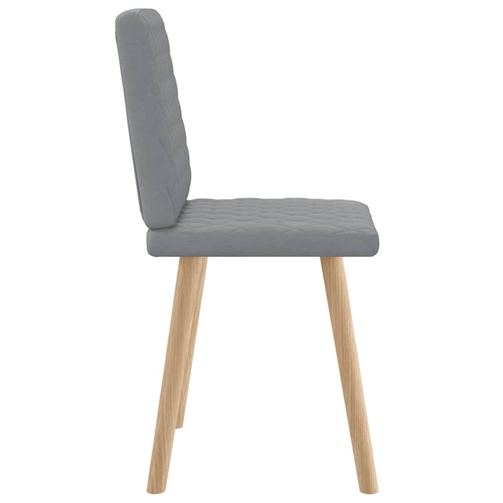 Cadeiras de jantar 2 pcs tecido cinzento-claro