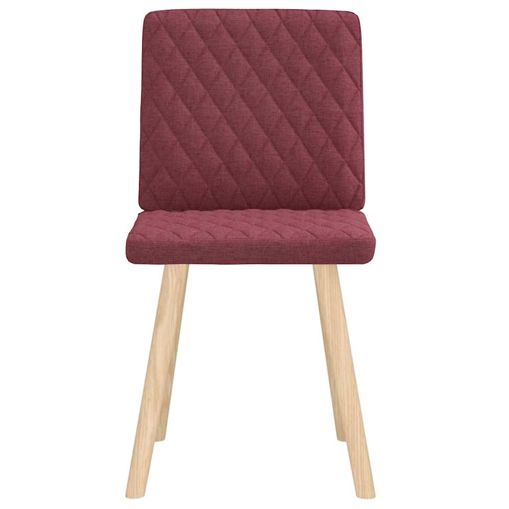 Cadeiras de jantar 2 pcs tecido vermelho tinto