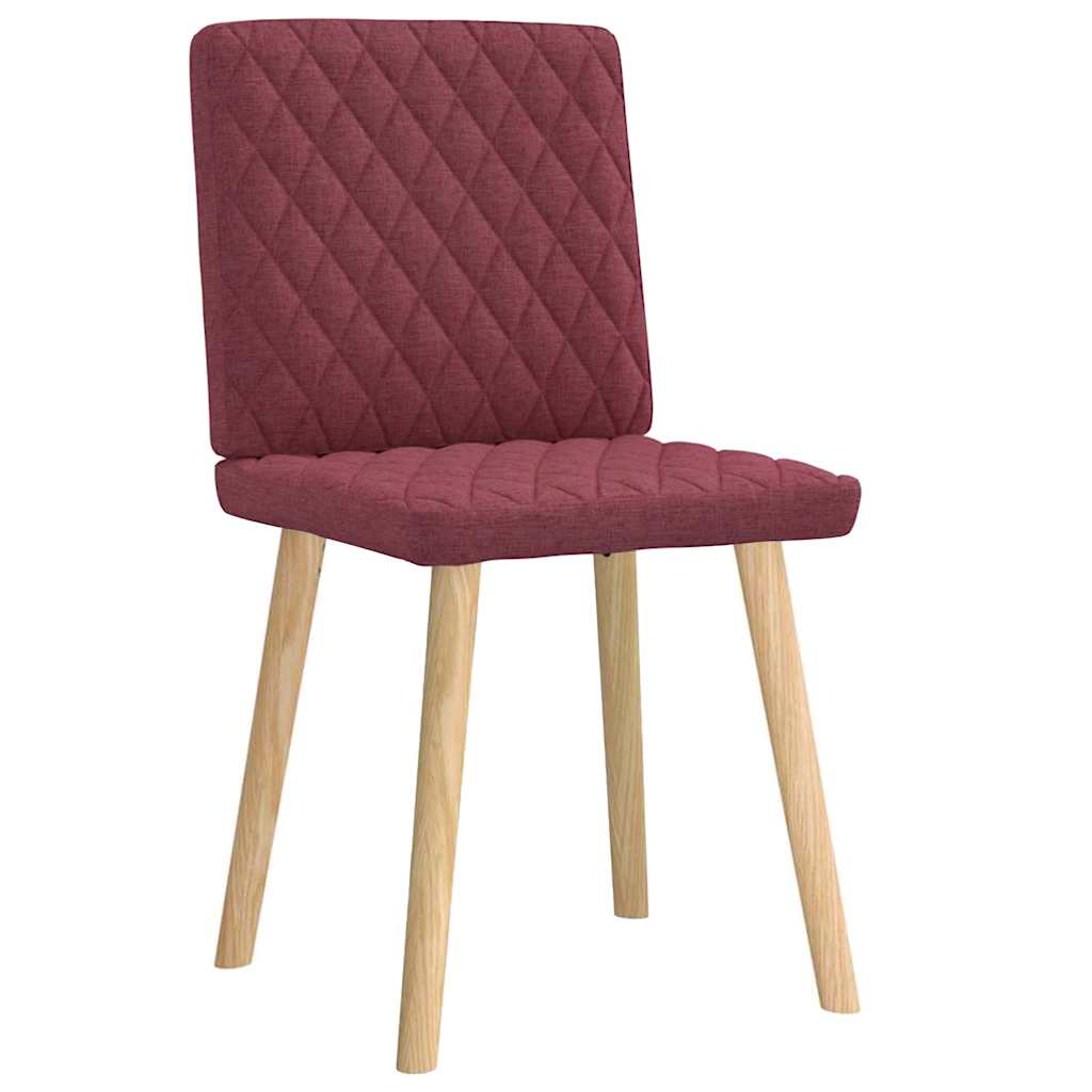 Cadeiras de jantar 2 pcs tecido vermelho tinto