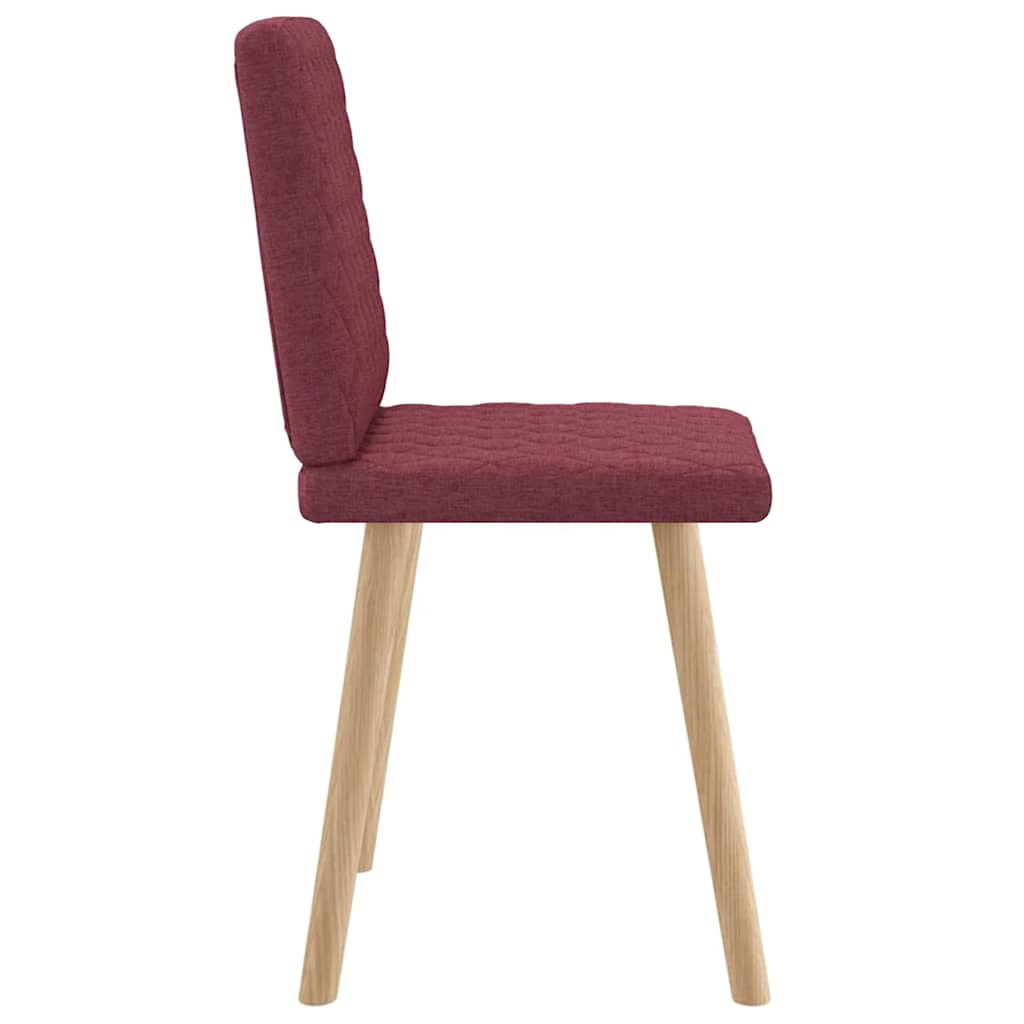 Cadeiras de jantar 2 pcs tecido vermelho tinto