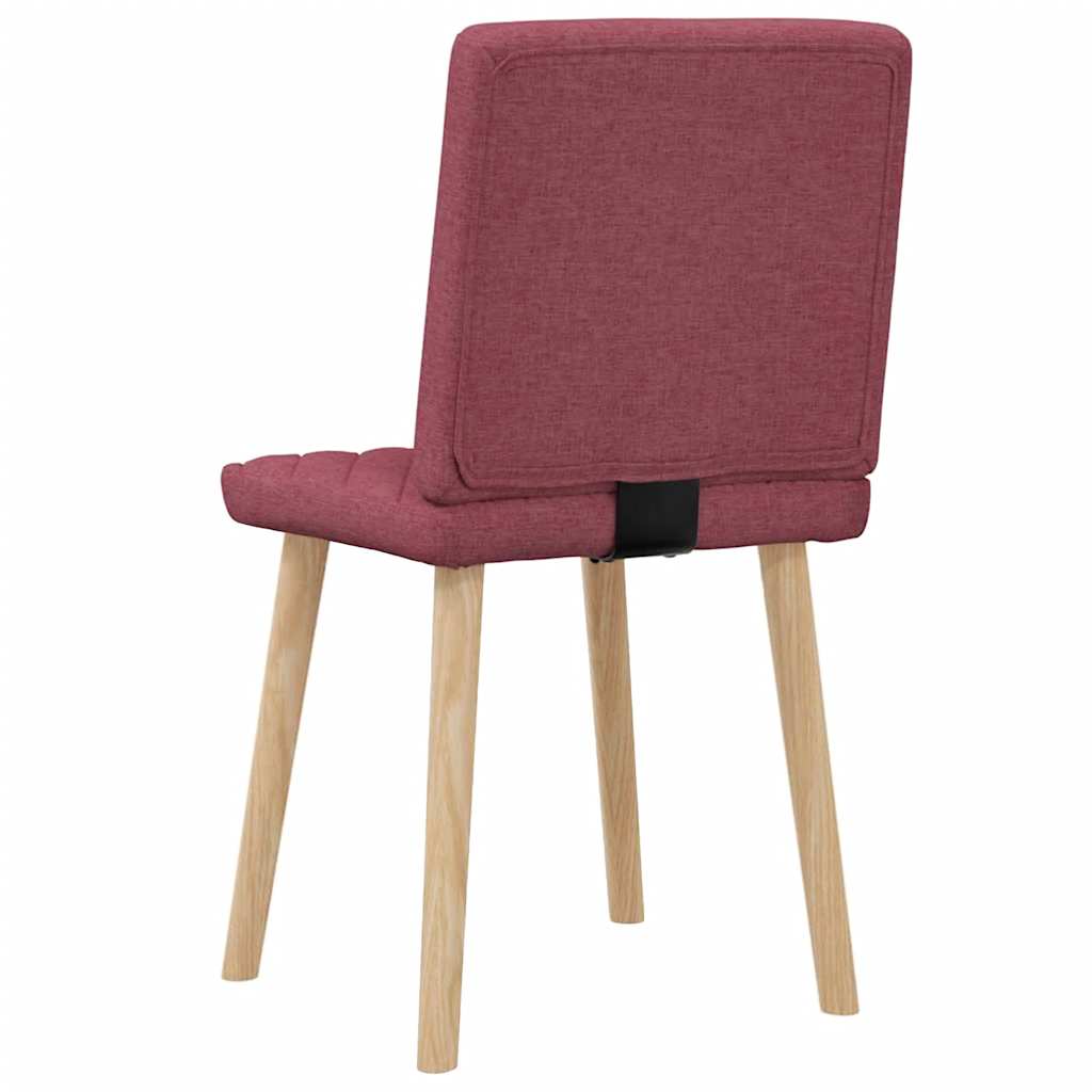 Cadeiras de jantar 2 pcs tecido vermelho tinto