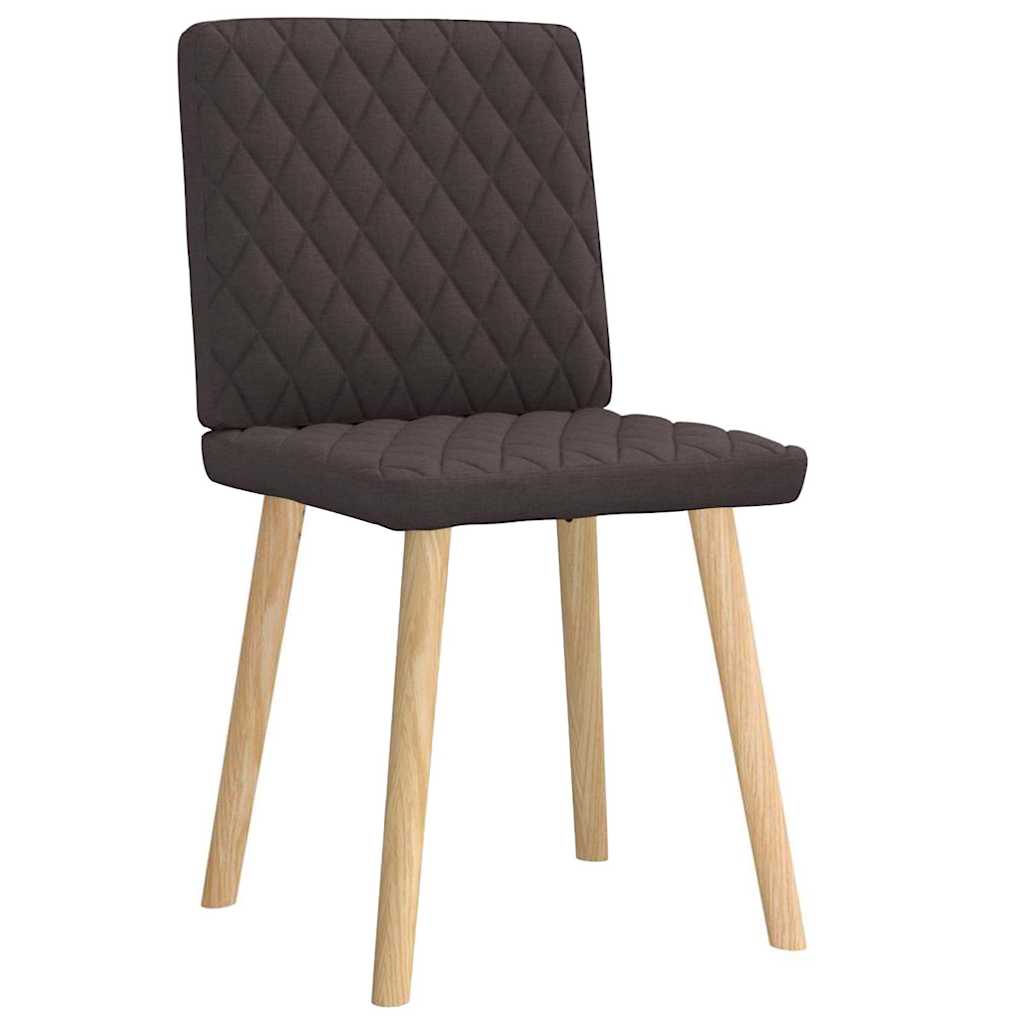 Cadeiras de jantar 2 pcs tecido castanho-escuro