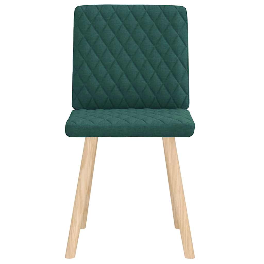 Cadeiras de jantar 2 pcs tecido verde-escuro