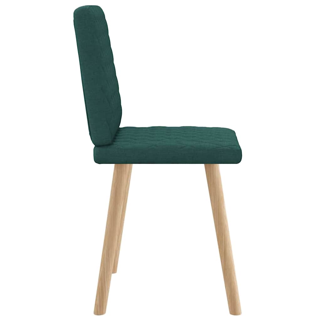 Cadeiras de jantar 2 pcs tecido verde-escuro