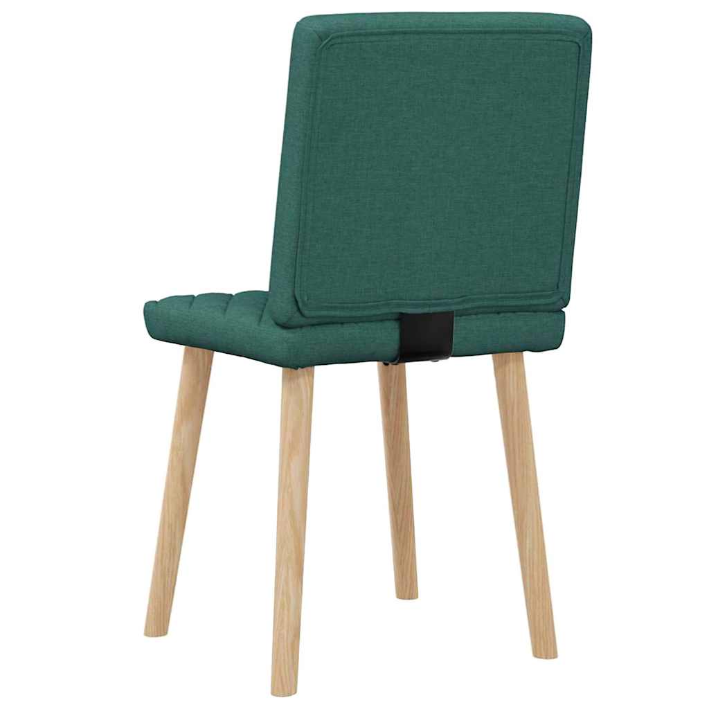 Cadeiras de jantar 2 pcs tecido verde-escuro