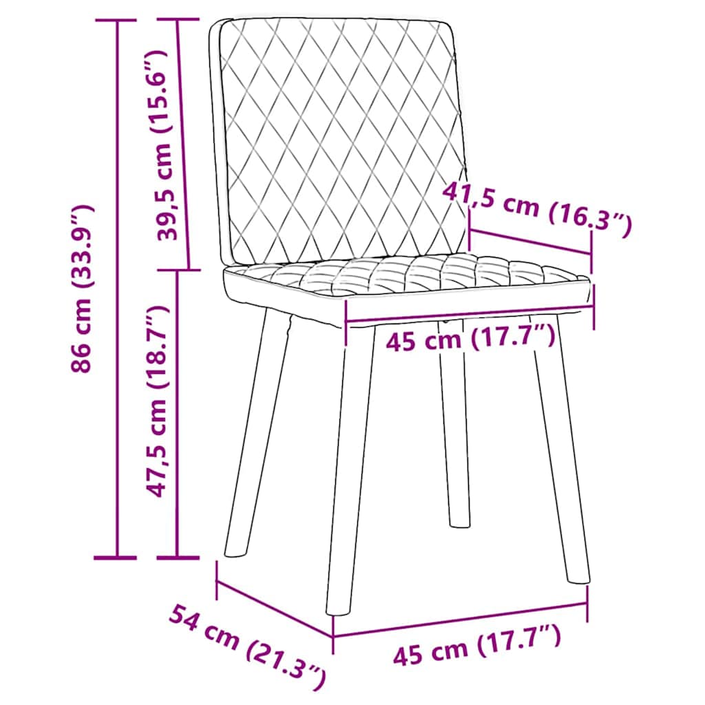 Cadeiras de jantar 2 pcs tecido cinzento-acastanhado