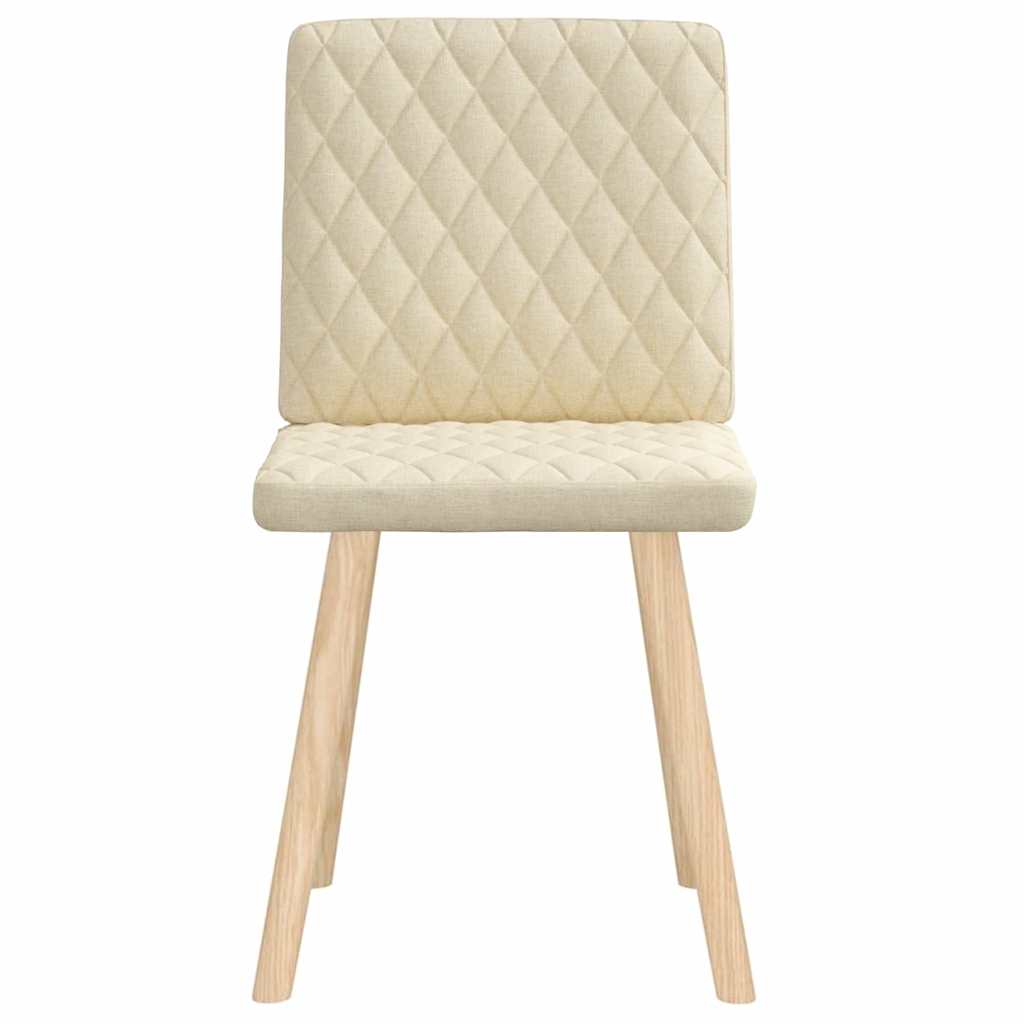 Cadeiras de jantar 2 pcs tecido cor creme