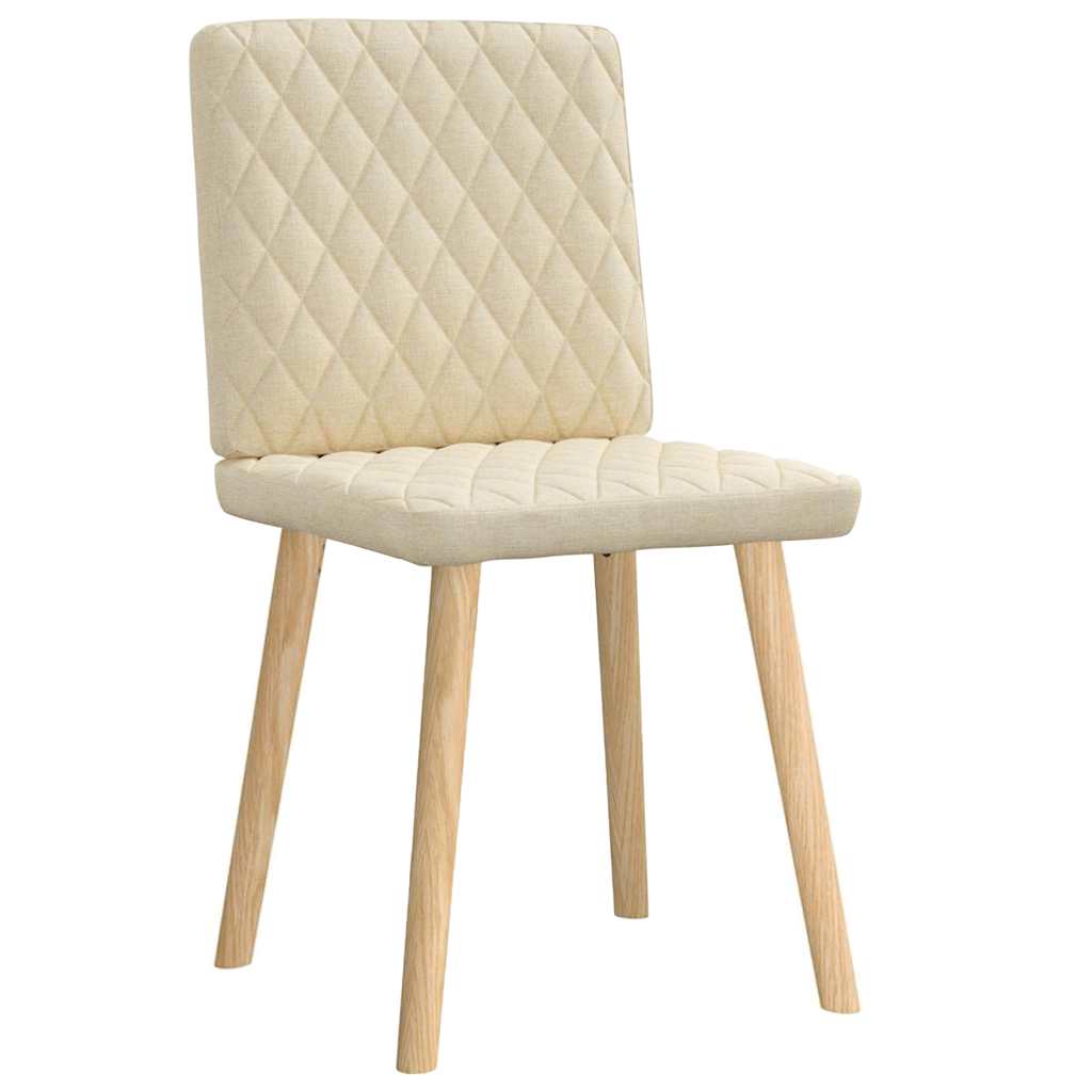 Cadeiras de jantar 2 pcs tecido cor creme