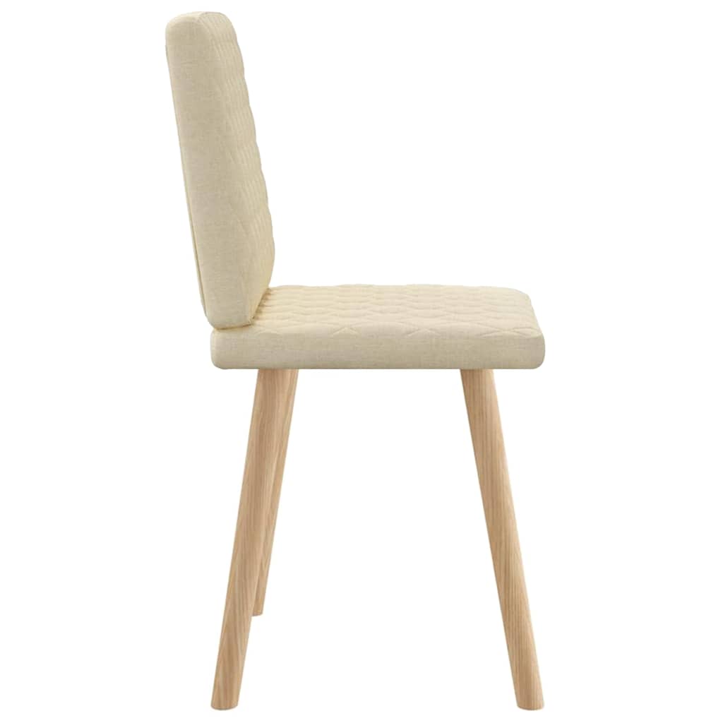 Cadeiras de jantar 2 pcs tecido cor creme