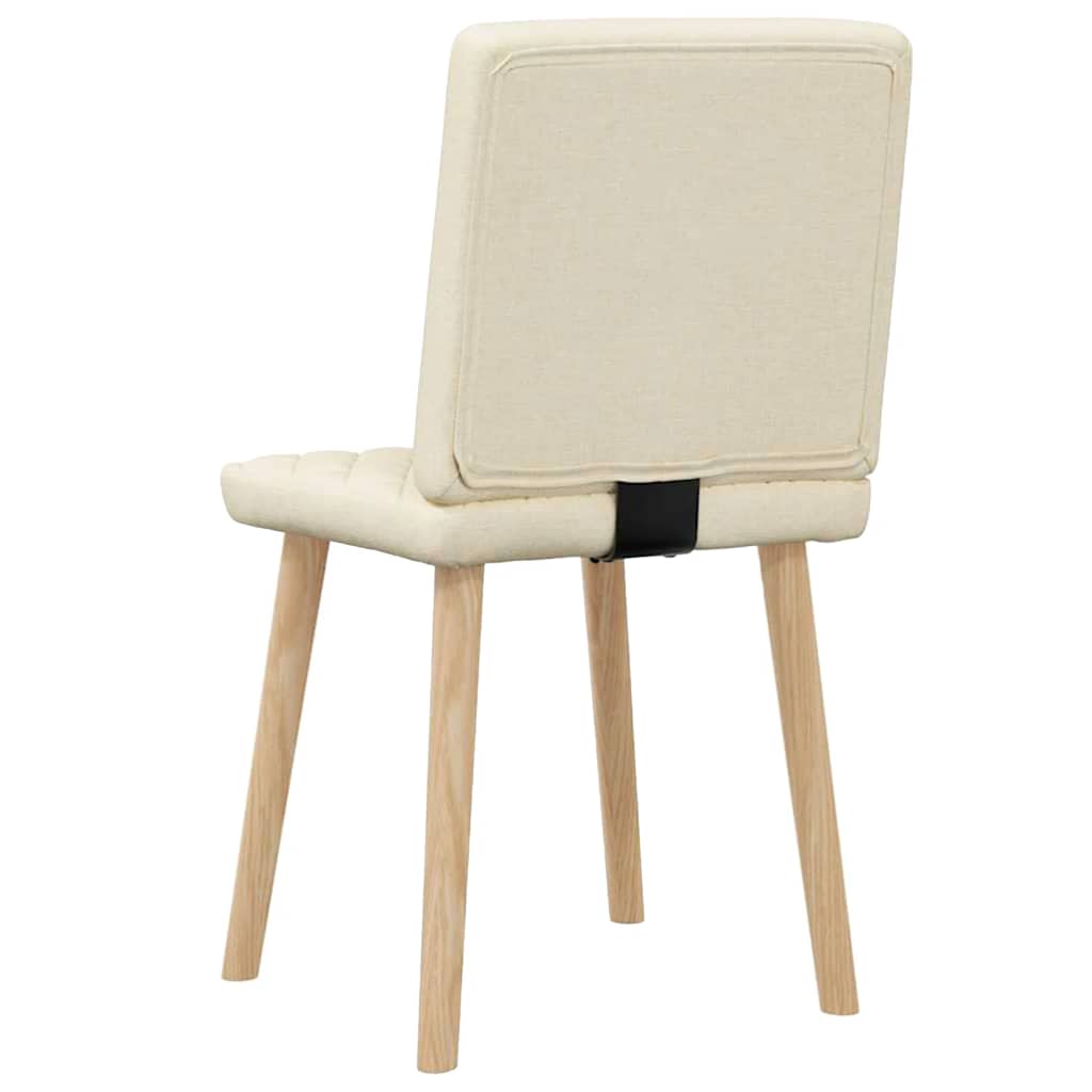 Cadeiras de jantar 2 pcs tecido cor creme