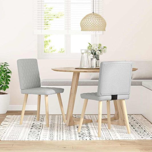 Cadeiras de jantar 2 pcs tecido cinza nuvem
