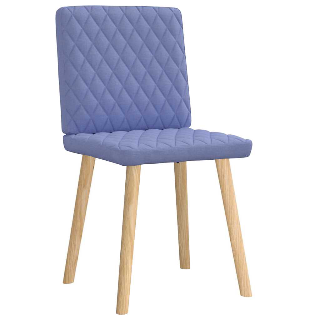 Cadeiras de jantar 2 pcs Jeans Tecido Azul