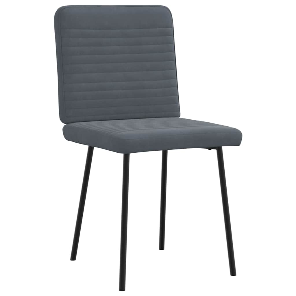 Cadeiras de jantar 2 pcs veludo cinzento-escuro
