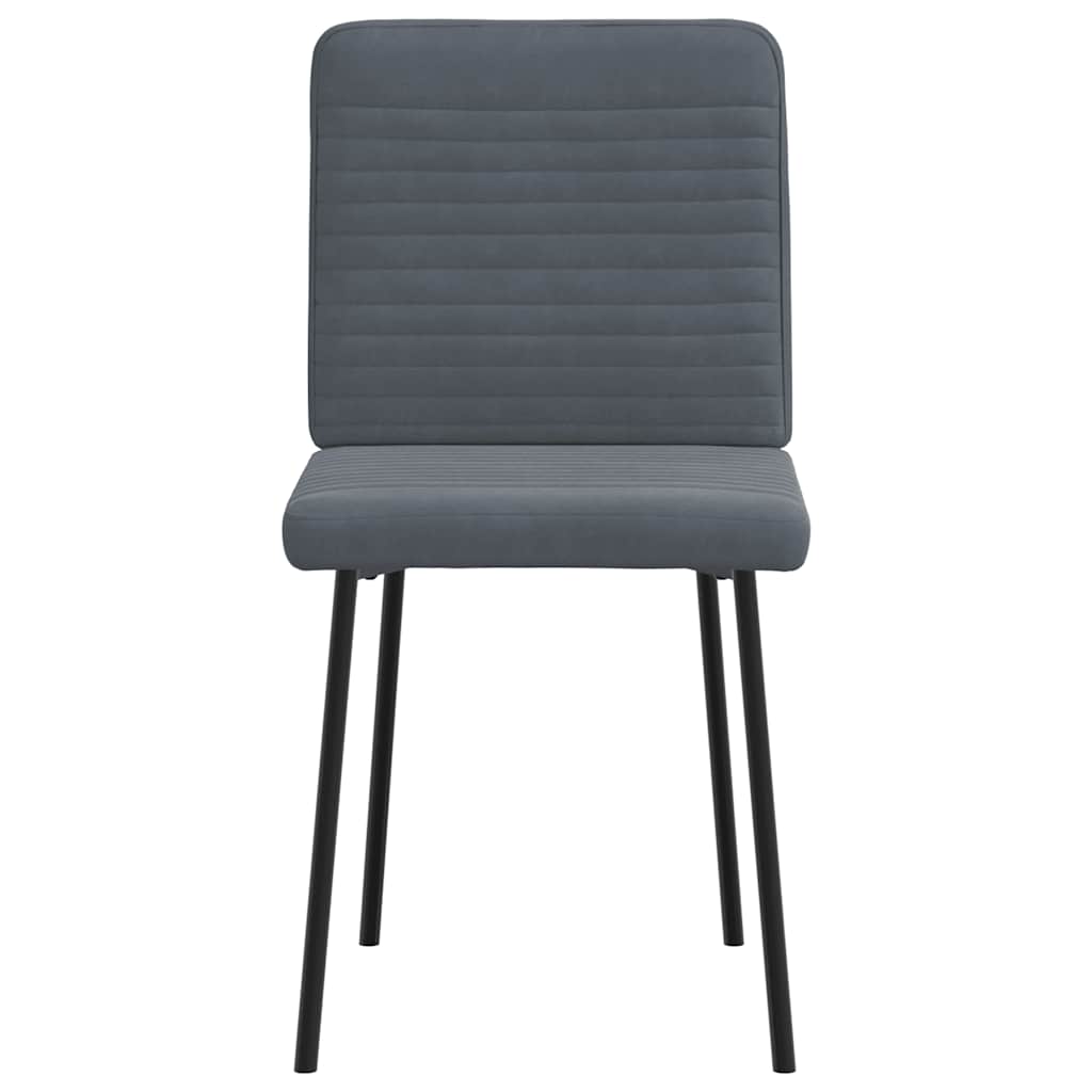 Cadeiras de jantar 2 pcs veludo cinzento-escuro