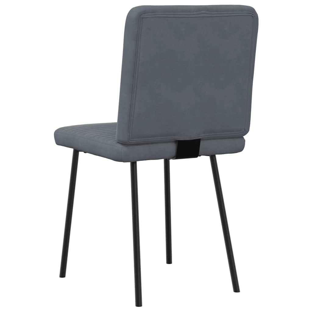 Cadeiras de jantar 2 pcs veludo cinzento-escuro