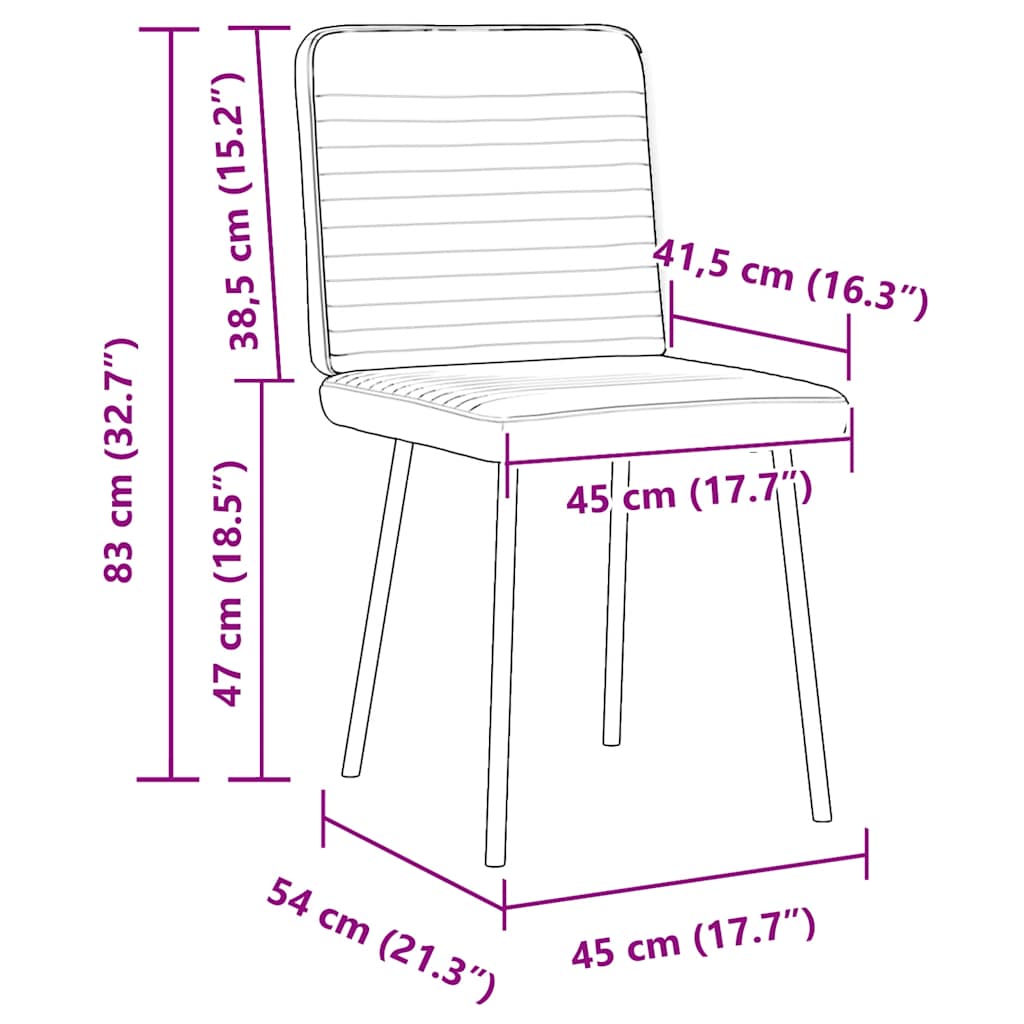Cadeiras de jantar 2 pcs veludo cinzento-escuro