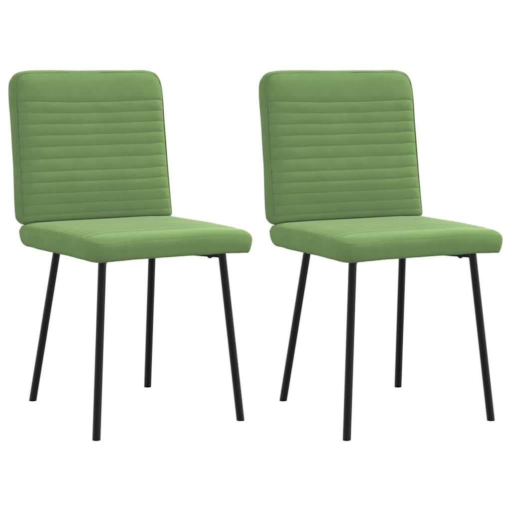 Cadeiras de jantar 2 pcs veludo verde-claro