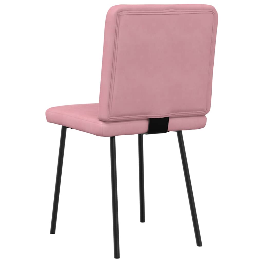 Cadeiras de jantar 2 pcs veludo rosa