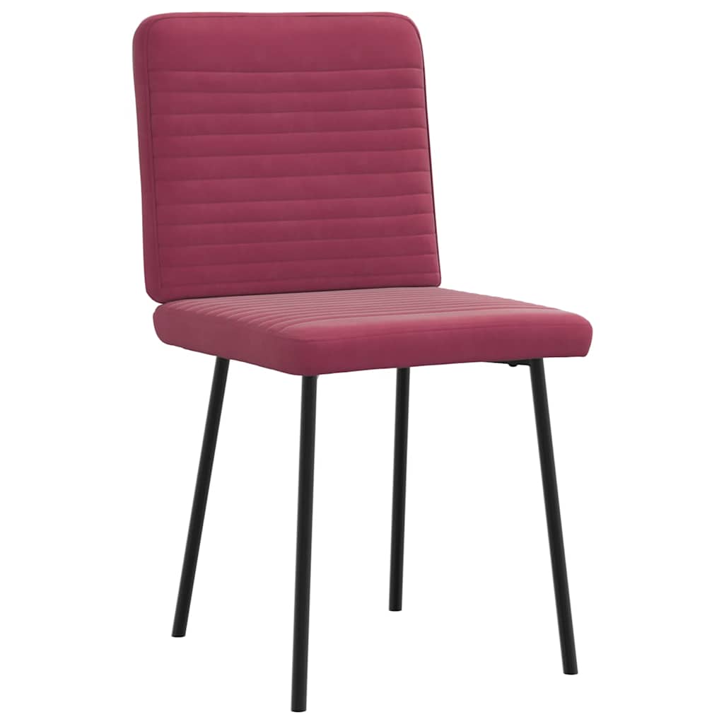 Cadeiras de jantar 2 pcs veludo vermelho tinto