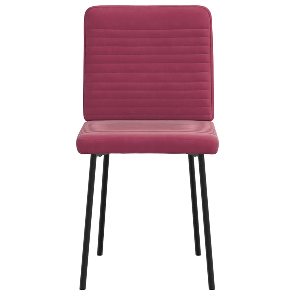 Cadeiras de jantar 2 pcs veludo vermelho tinto
