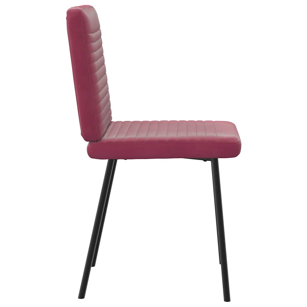 Cadeiras de jantar 2 pcs veludo vermelho tinto