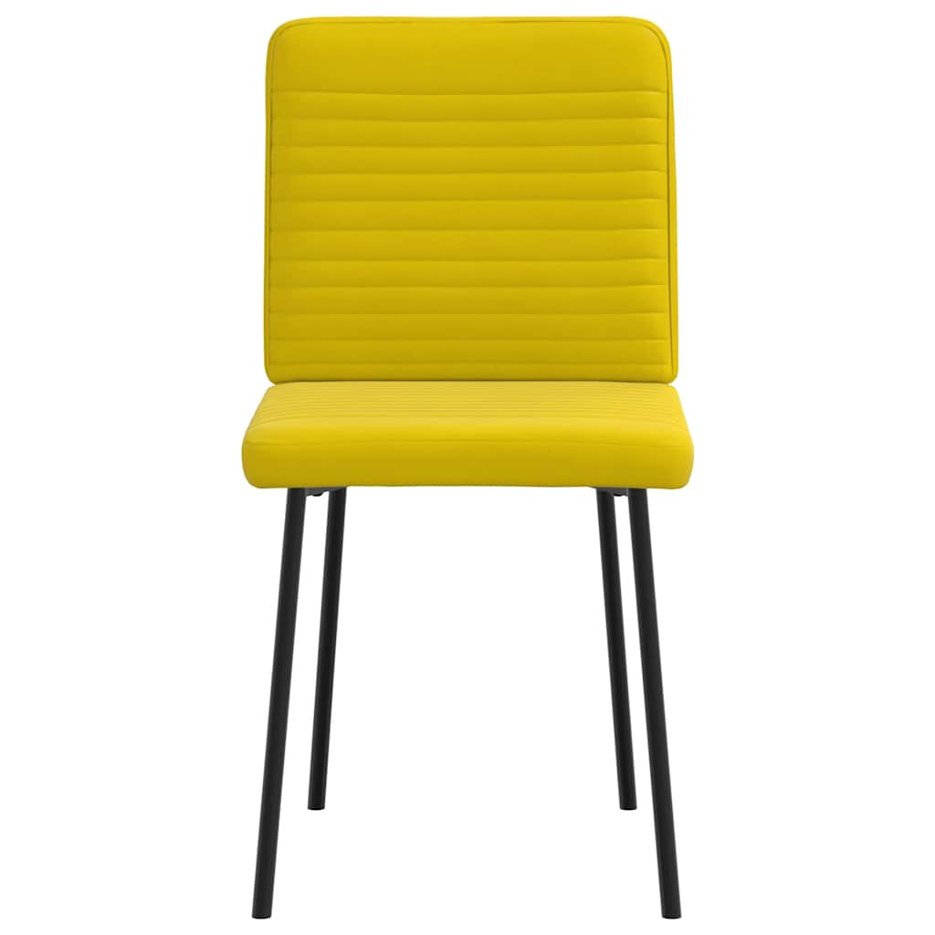 Cadeiras de jantar 2 pcs veludo amarelo