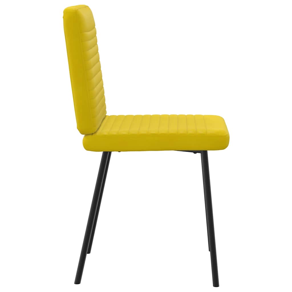 Cadeiras de jantar 2 pcs veludo amarelo