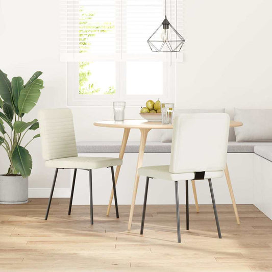 Cadeiras de jantar 2 pcs veludo cor creme