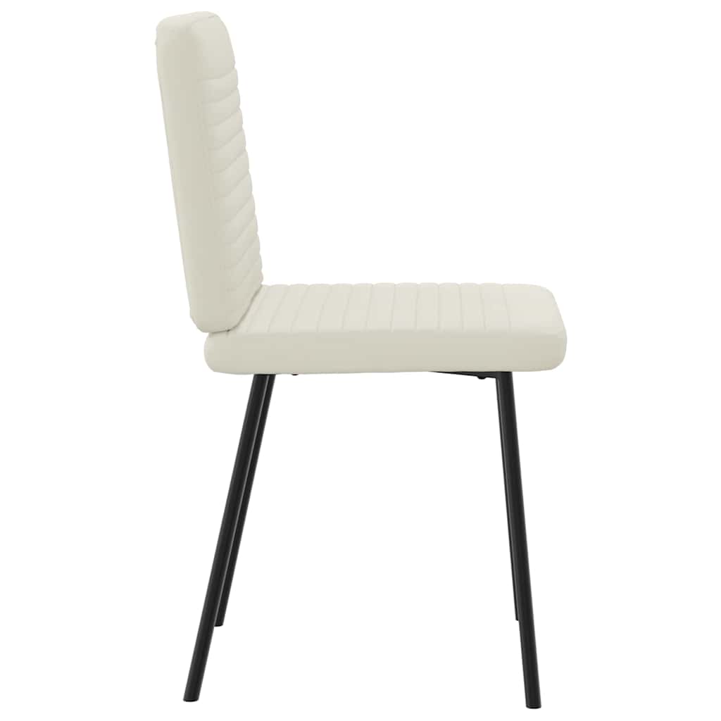 Cadeiras de jantar 2 pcs veludo cor creme