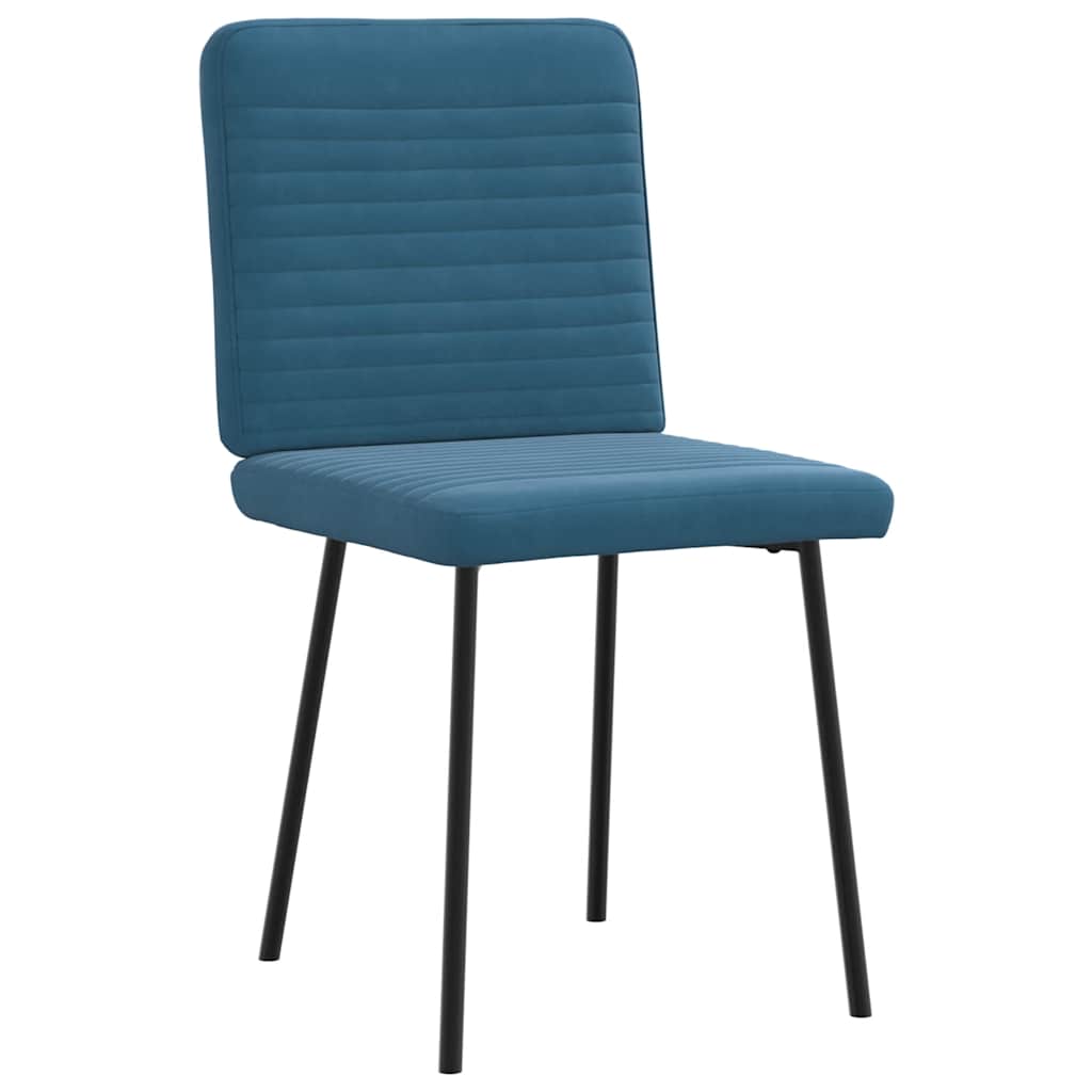 Cadeiras de jantar 2 pcs veludo azul