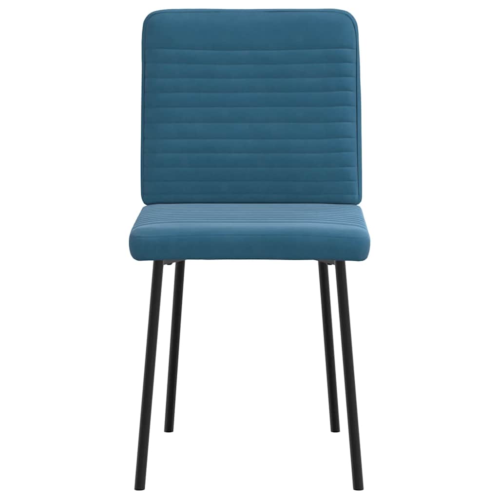 Cadeiras de jantar 2 pcs veludo azul