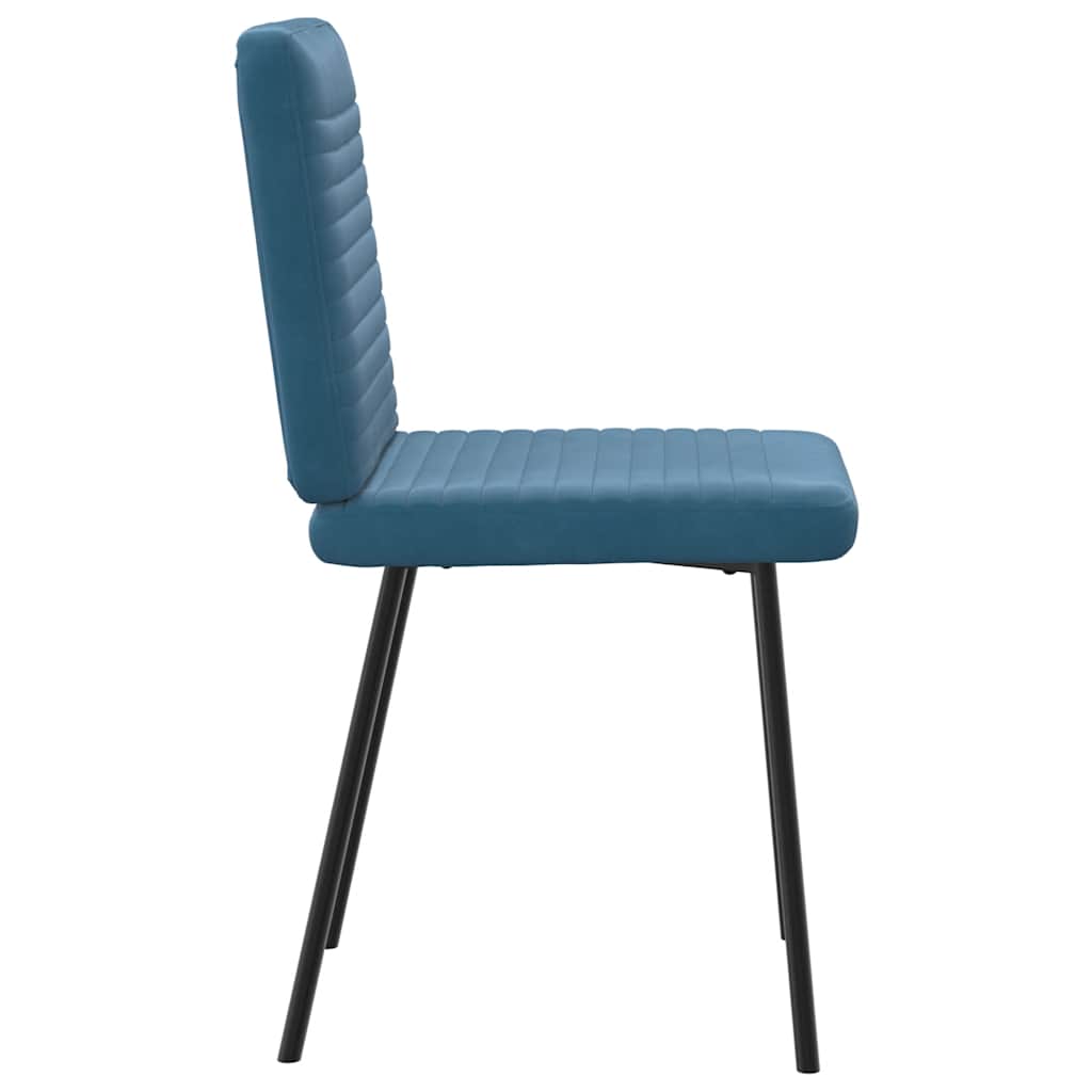 Cadeiras de jantar 2 pcs veludo azul