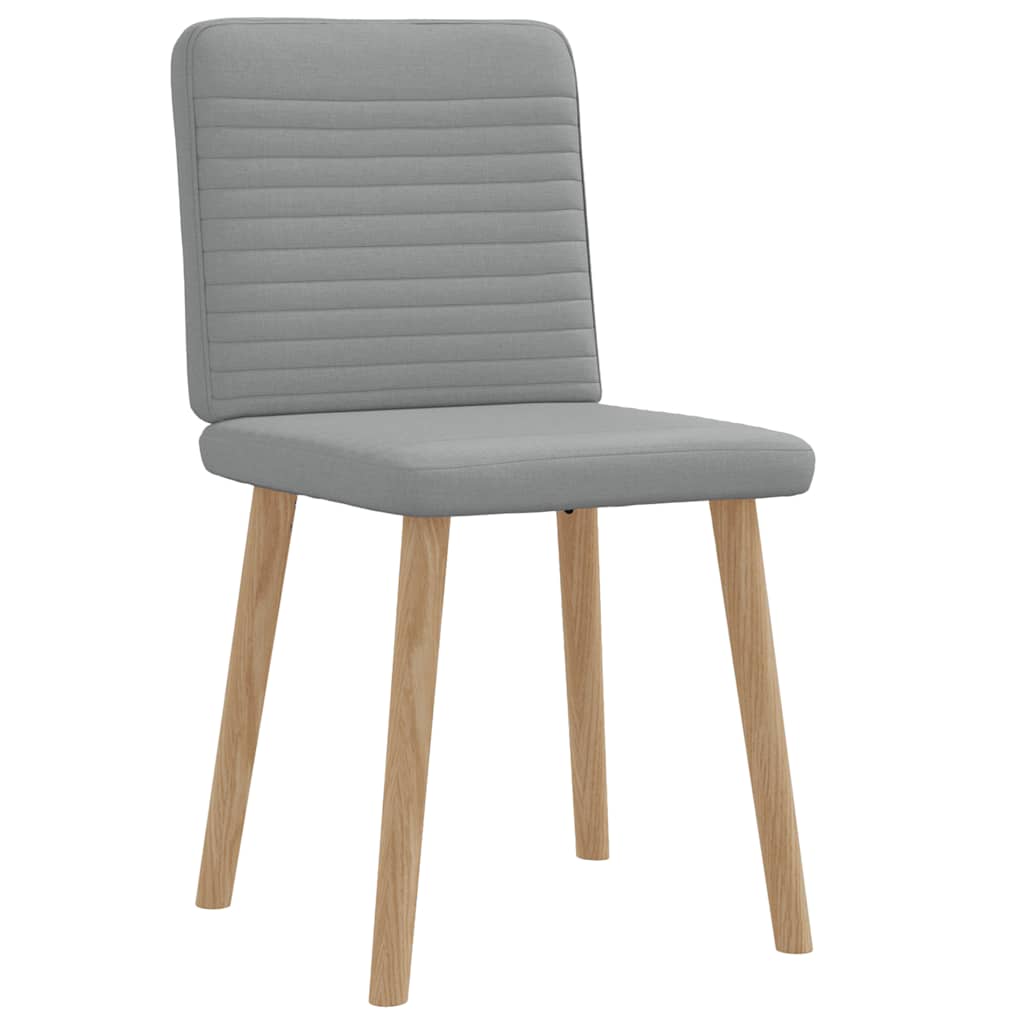 Cadeiras de jantar 2 pcs tecido cinzento-claro