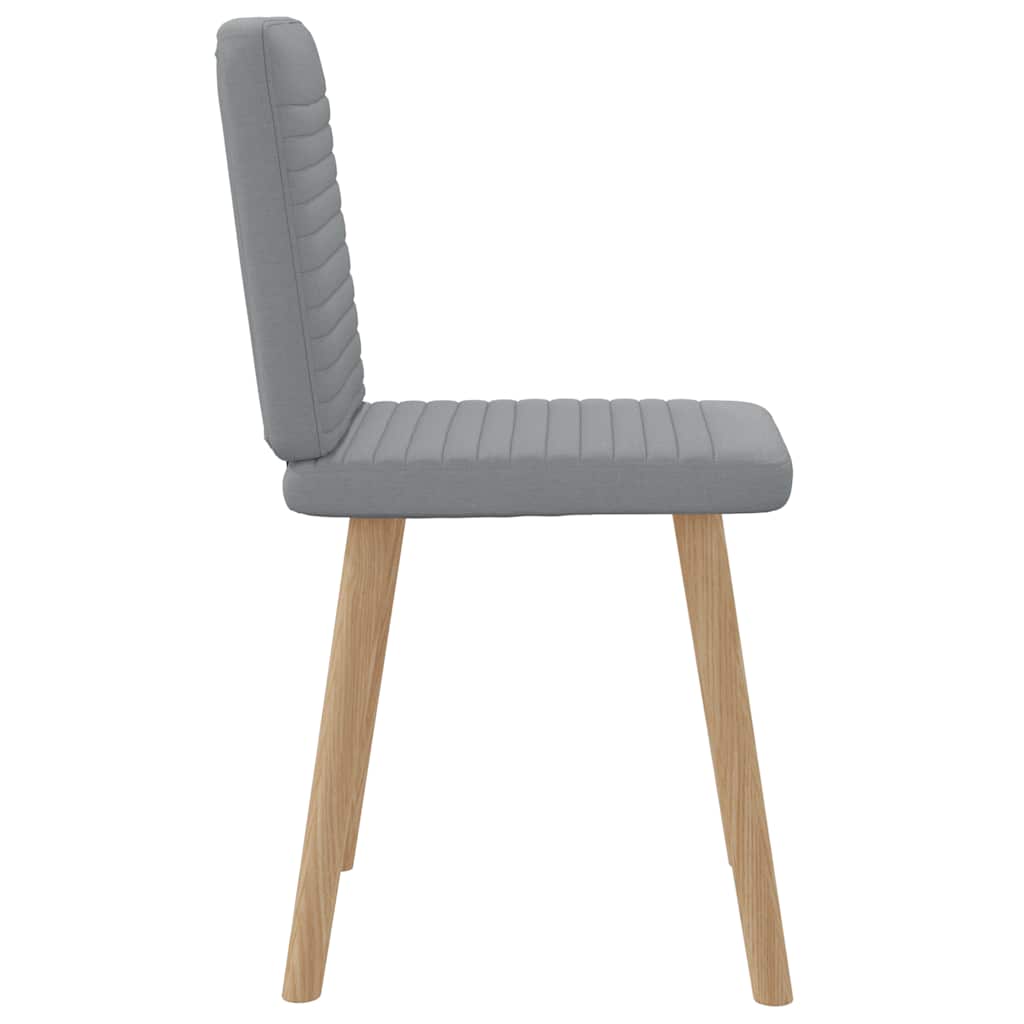 Cadeiras de jantar 2 pcs tecido cinzento-claro