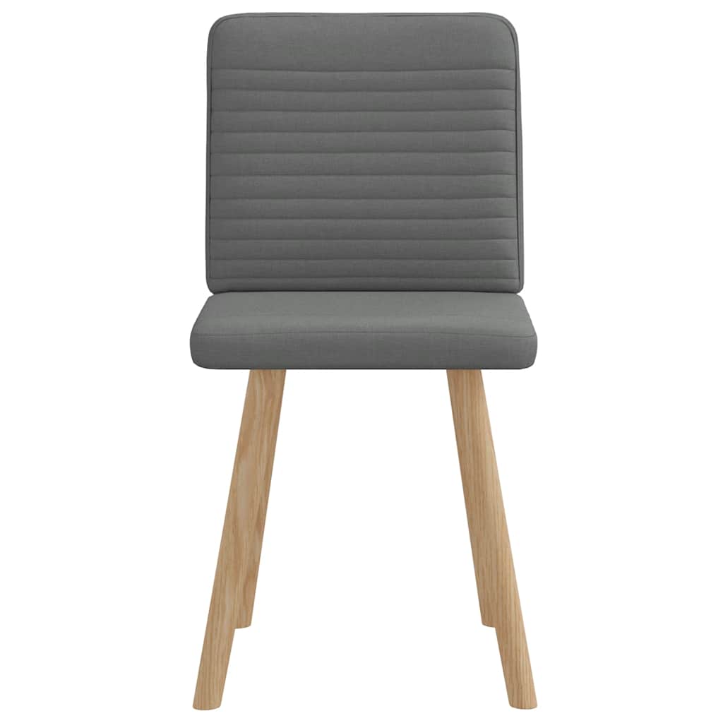 Cadeiras de jantar 2 pcs tecido cinzento-escuro