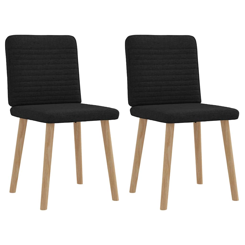 Cadeiras de jantar 2 pcs tecido preto