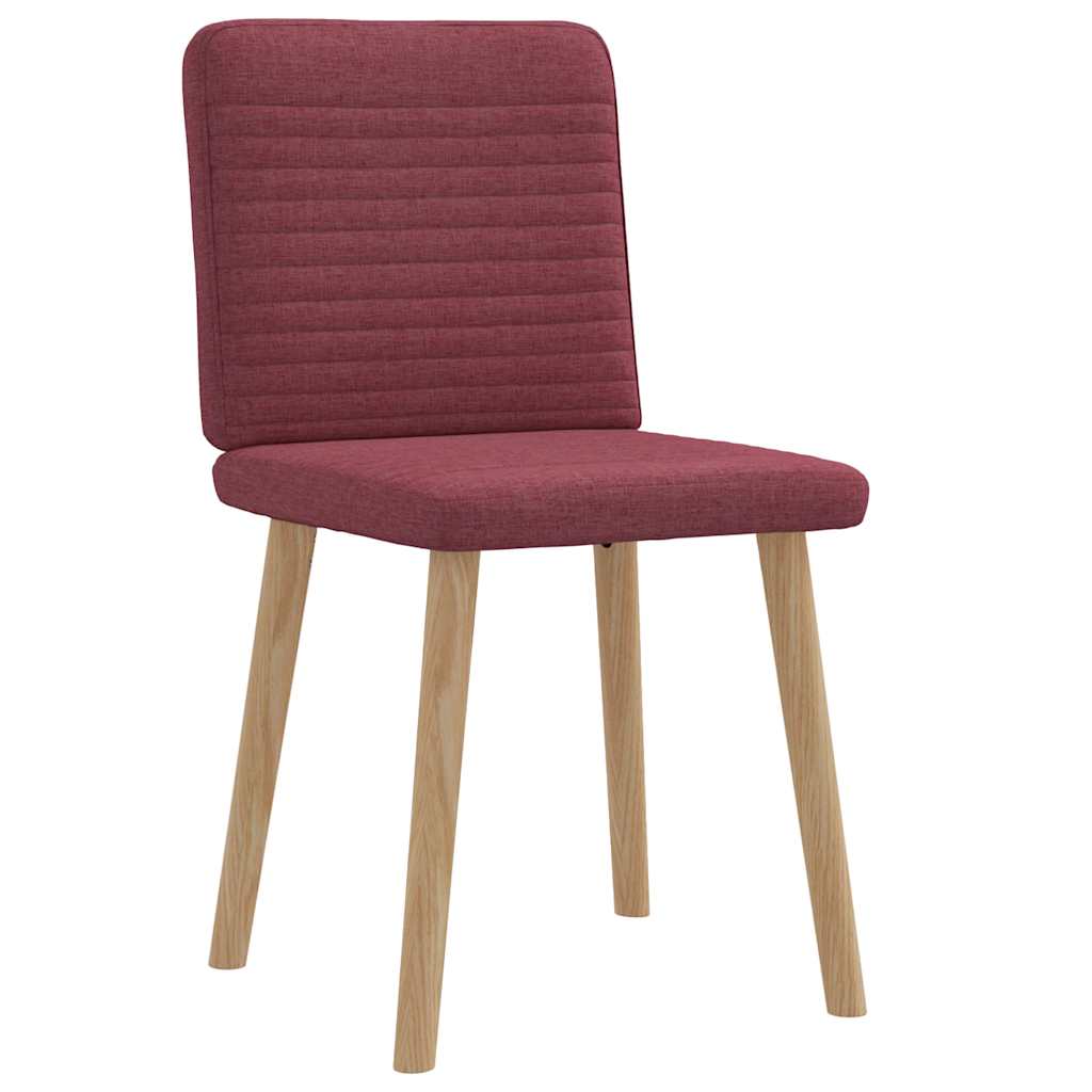 Cadeiras de jantar 2 pcs tecido vermelho tinto