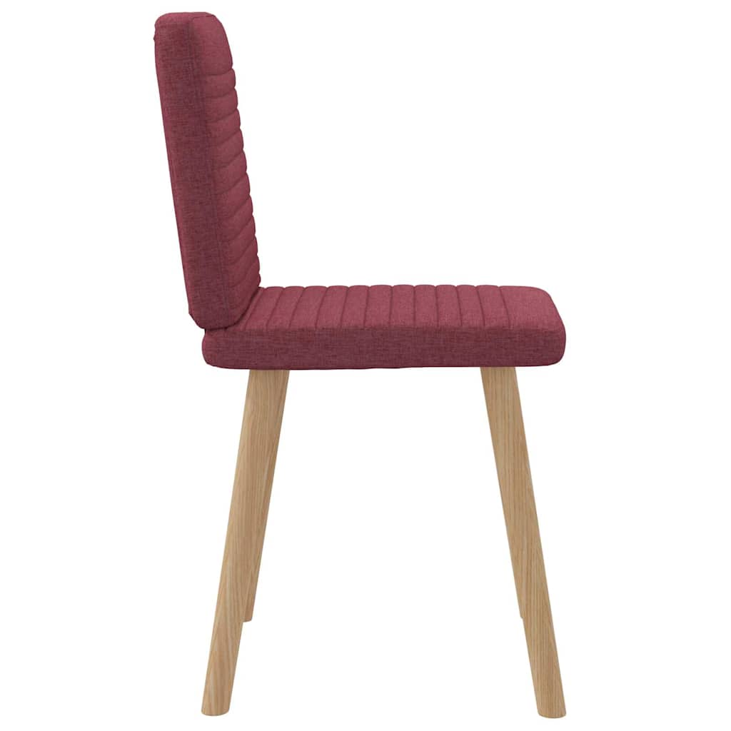 Cadeiras de jantar 2 pcs tecido vermelho tinto