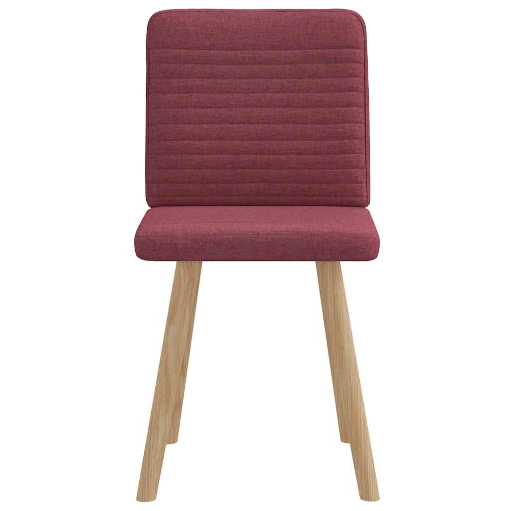 Cadeiras de jantar 2 pcs tecido vermelho tinto