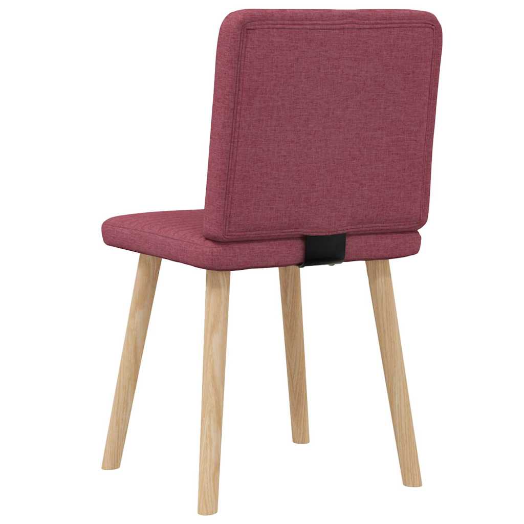 Cadeiras de jantar 2 pcs tecido vermelho tinto