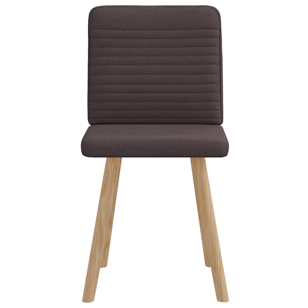 Cadeiras de jantar 2 pcs tecido castanho-escuro
