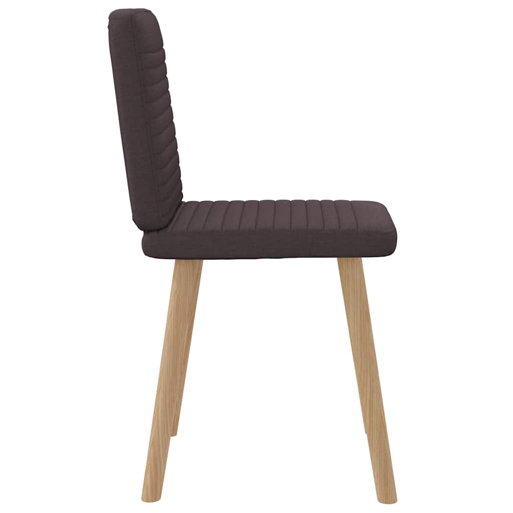 Cadeiras de jantar 2 pcs tecido castanho-escuro