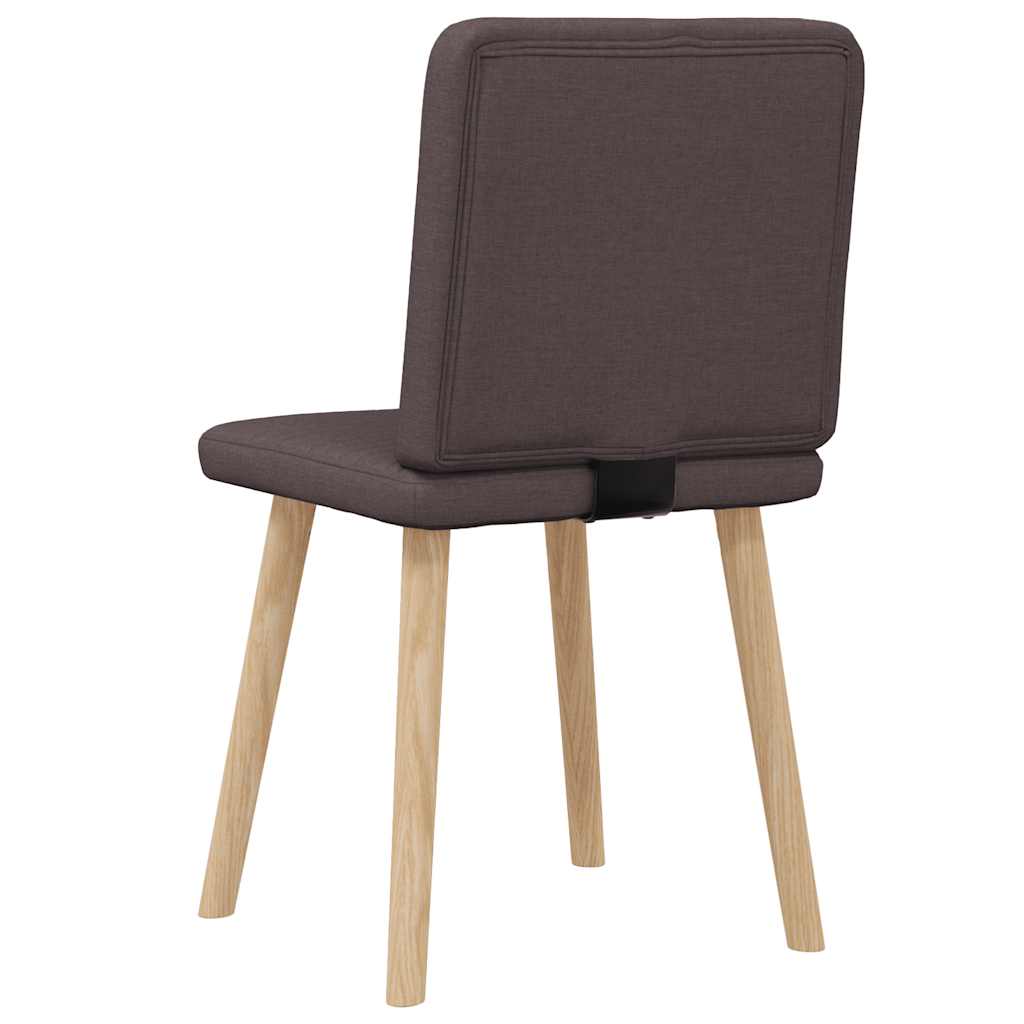 Cadeiras de jantar 2 pcs tecido castanho-escuro