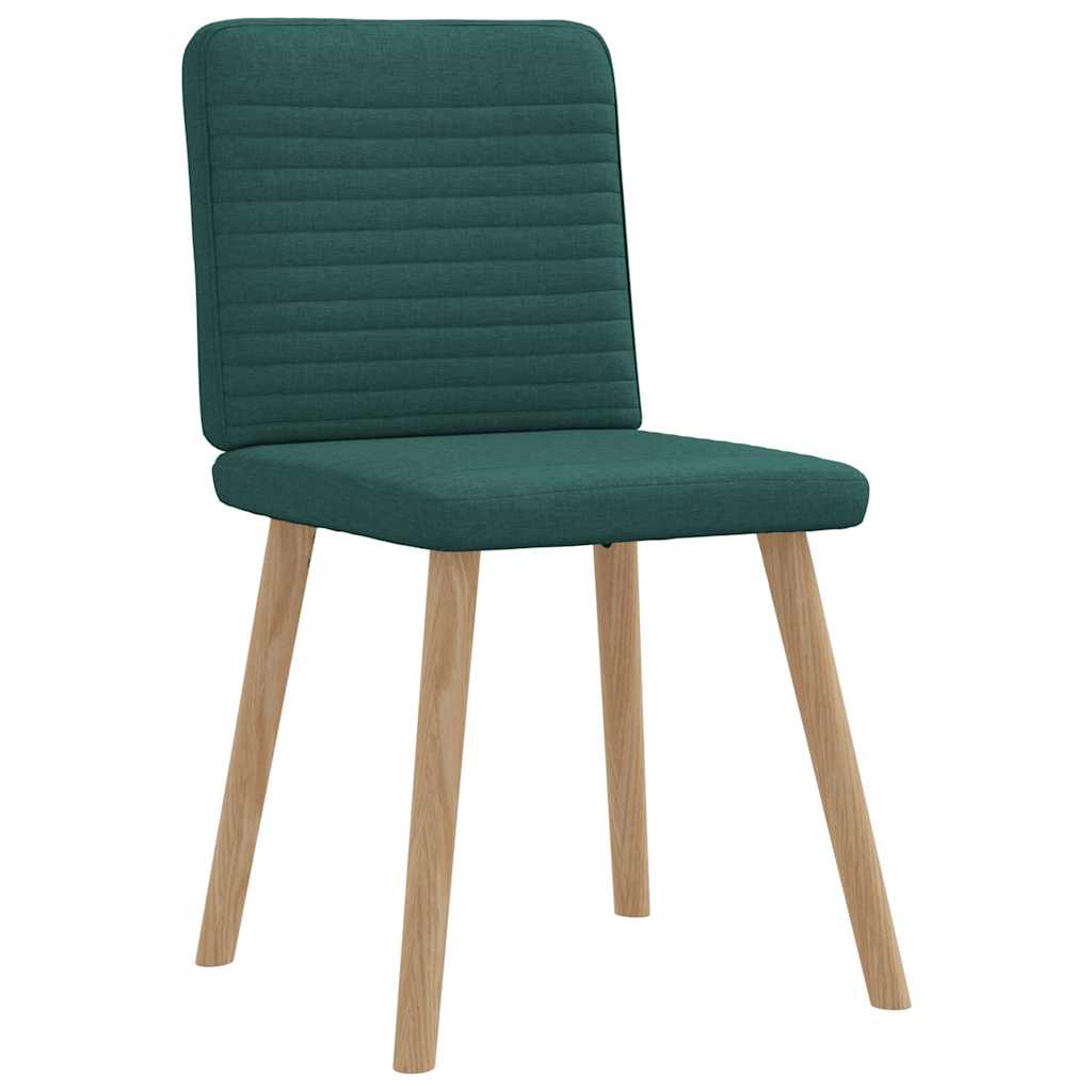 Cadeiras de jantar 2 pcs tecido verde-escuro