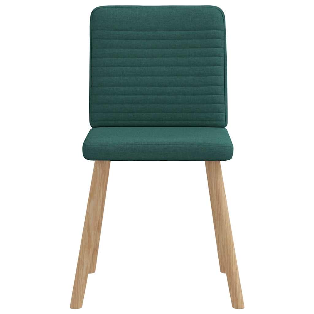Cadeiras de jantar 2 pcs tecido verde-escuro