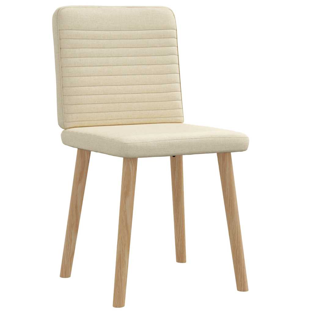 Cadeiras de jantar 2 pcs tecido cor creme