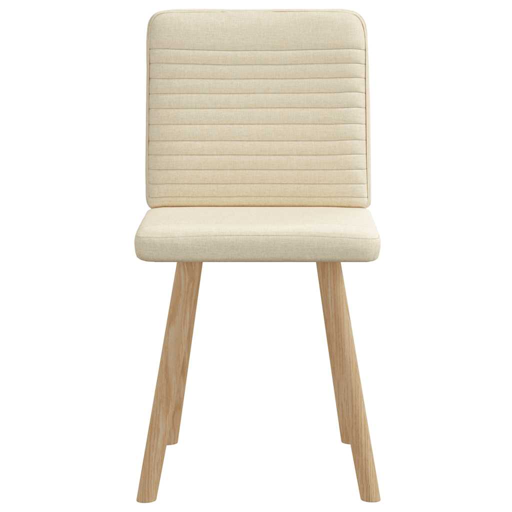 Cadeiras de jantar 2 pcs tecido cor creme