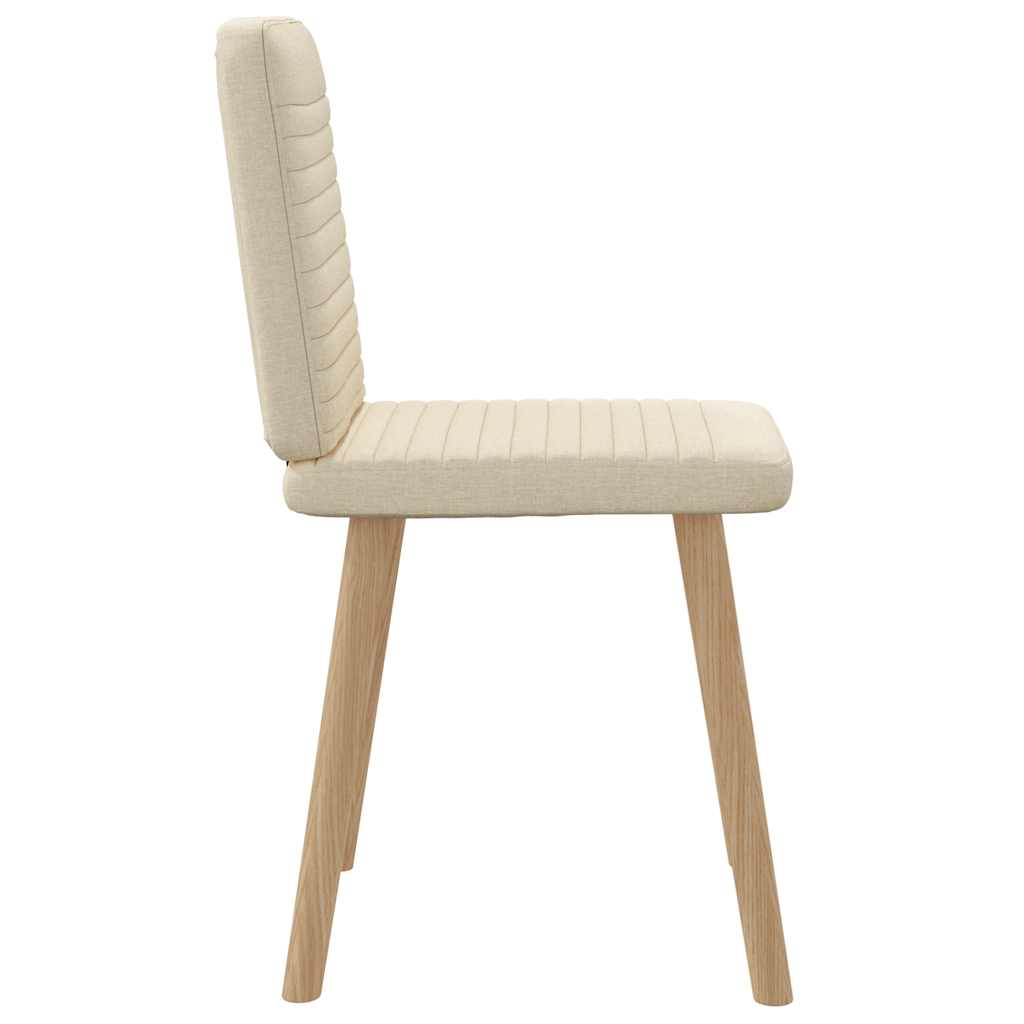 Cadeiras de jantar 2 pcs tecido cor creme
